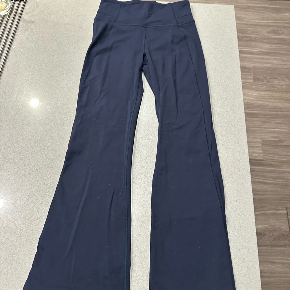Lululemon High Waisted Flare Navy Leggings